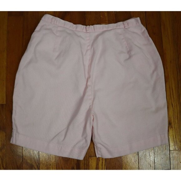 VINTAGE WOMEN'S LIGHT PINK HIGH WAIST COTTON SHORTS - QUEEN CASUALS - SIZE L - Picture 4 of 5